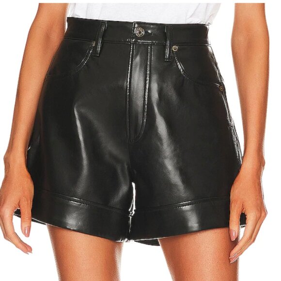 Recycled Leather Angled Hem Short - Picture 1 of 4
